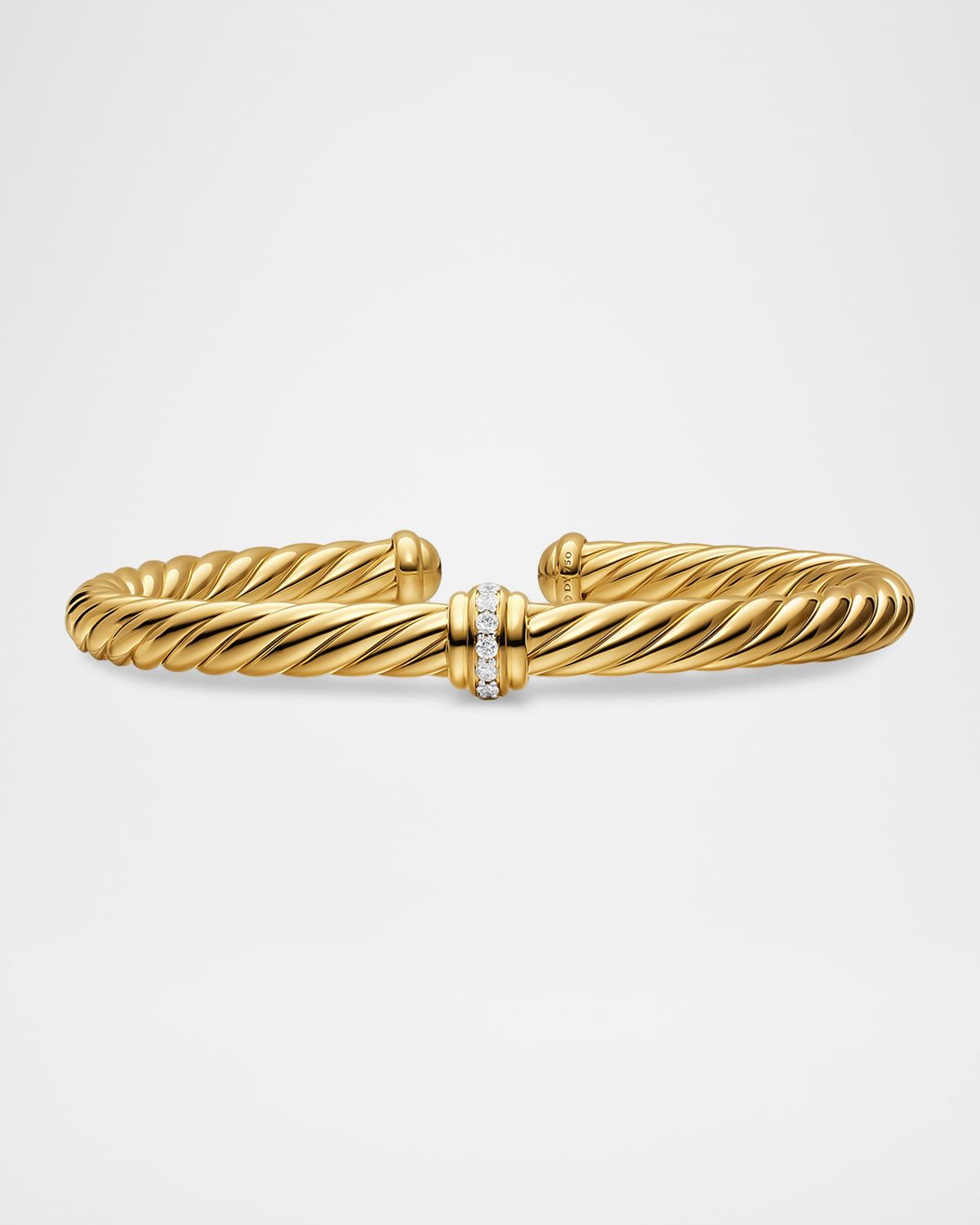 Cablespira Flex Center Station Bracelet with Diamonds in 18K Gold