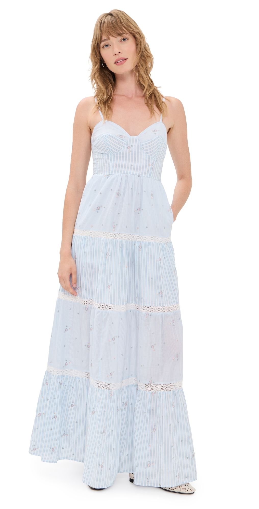 LoveShackFancy Story Dress SKY MIST 8