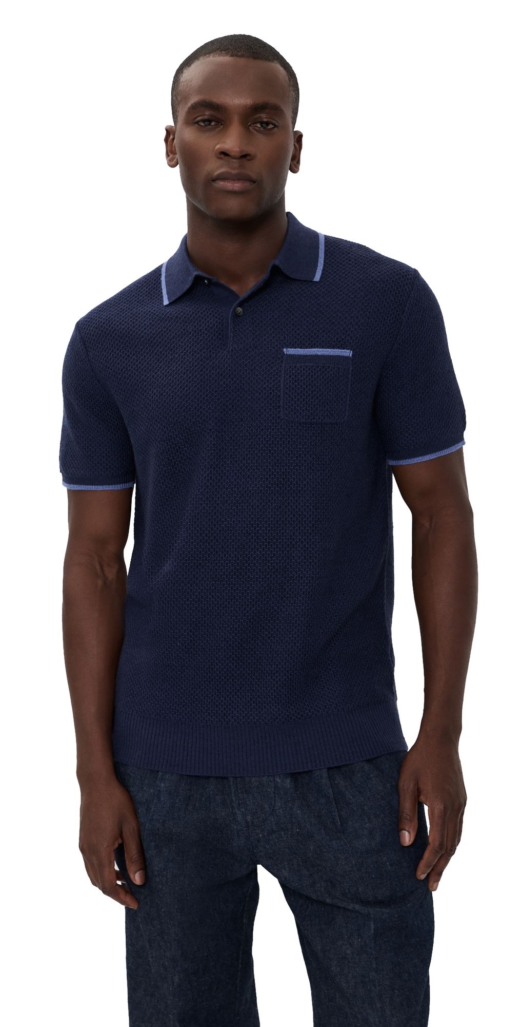 Greyson Seneca Sweater Polo MALTESE BLUE L