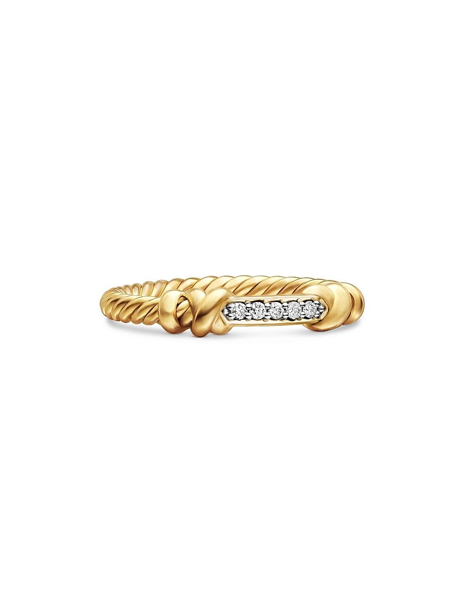 Women's Petite Helena Wrap Ring in 18K Yellow Gold with Pavé Diamonds - Gold - Size 9