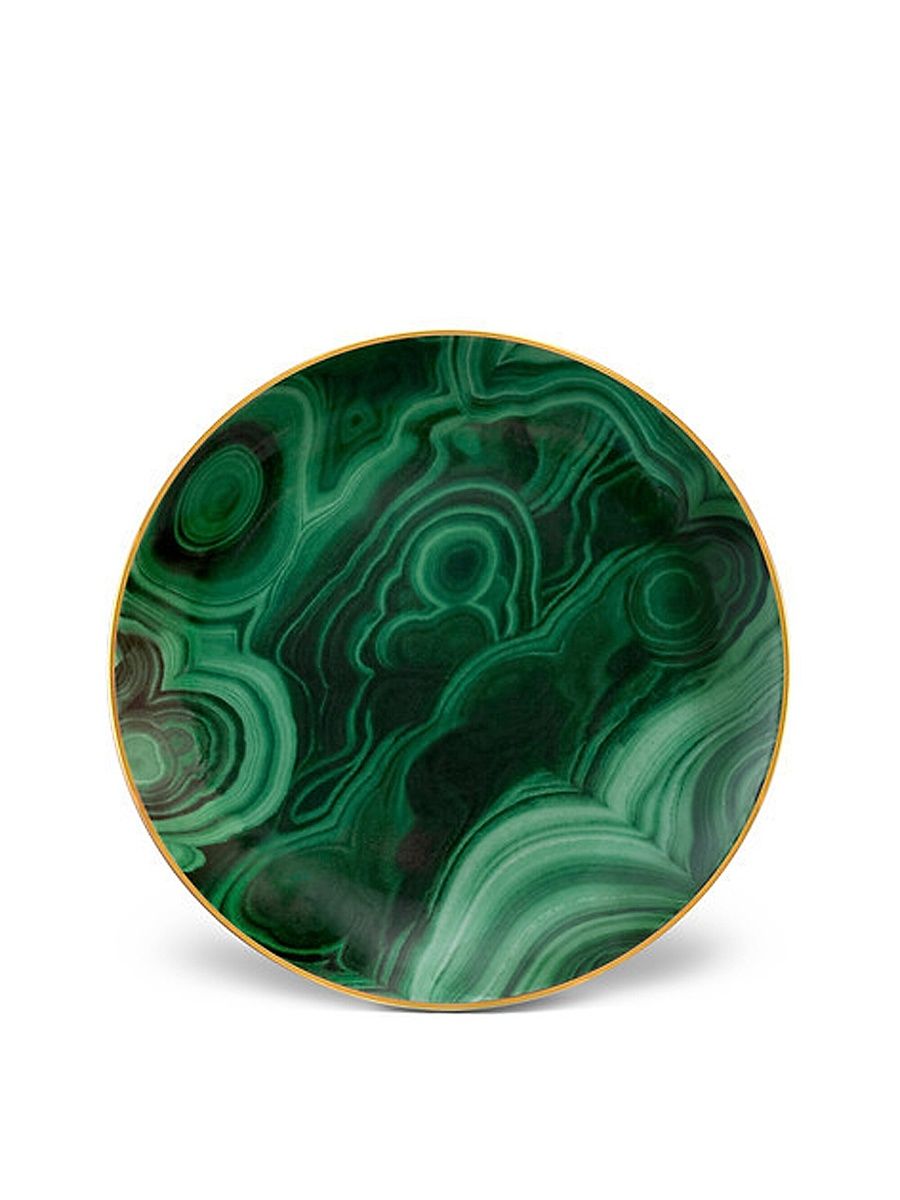 Set of Four Malachite Canape Plates