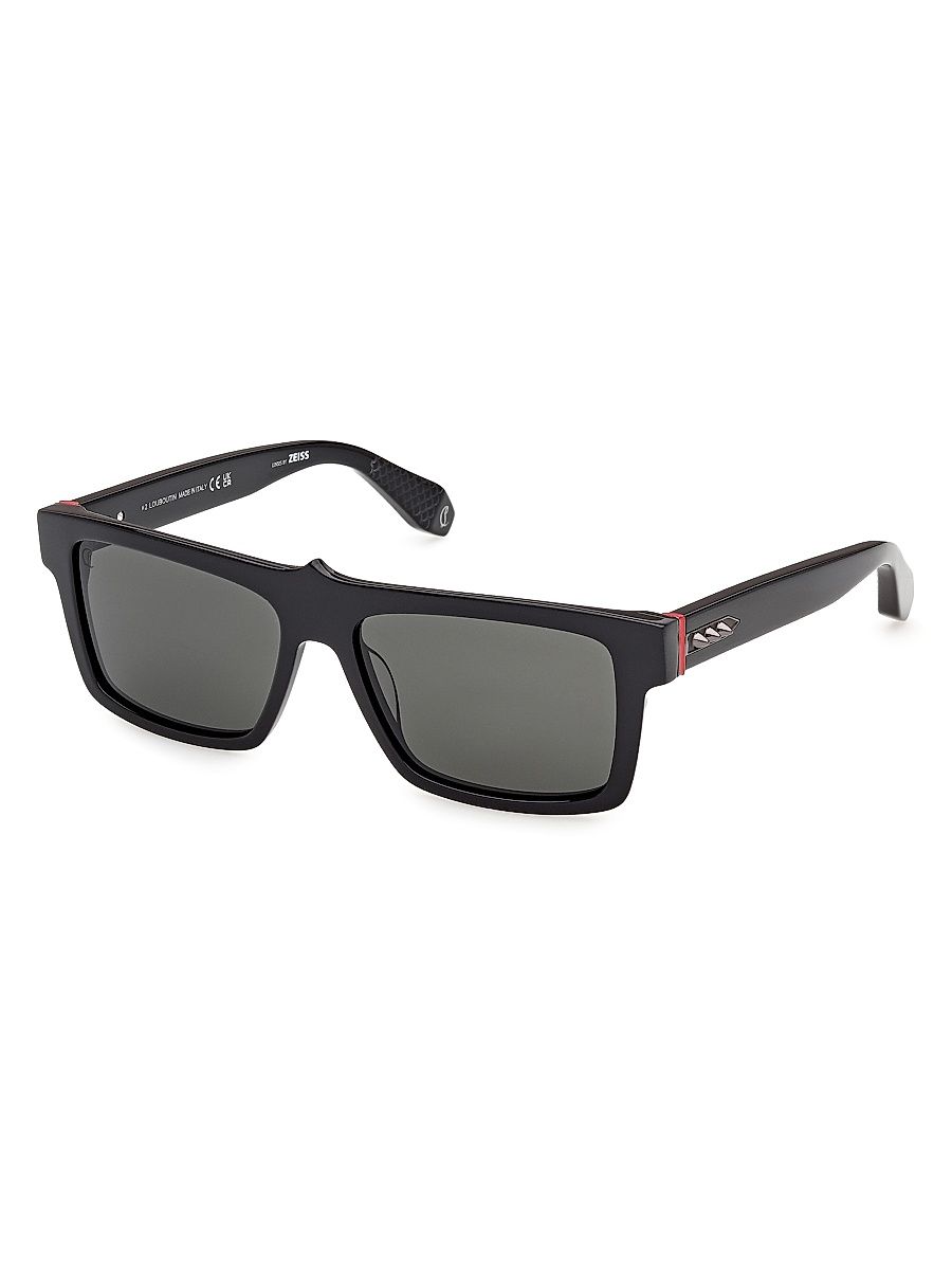 Men's 57MM Rectangular Sunglasses - Black