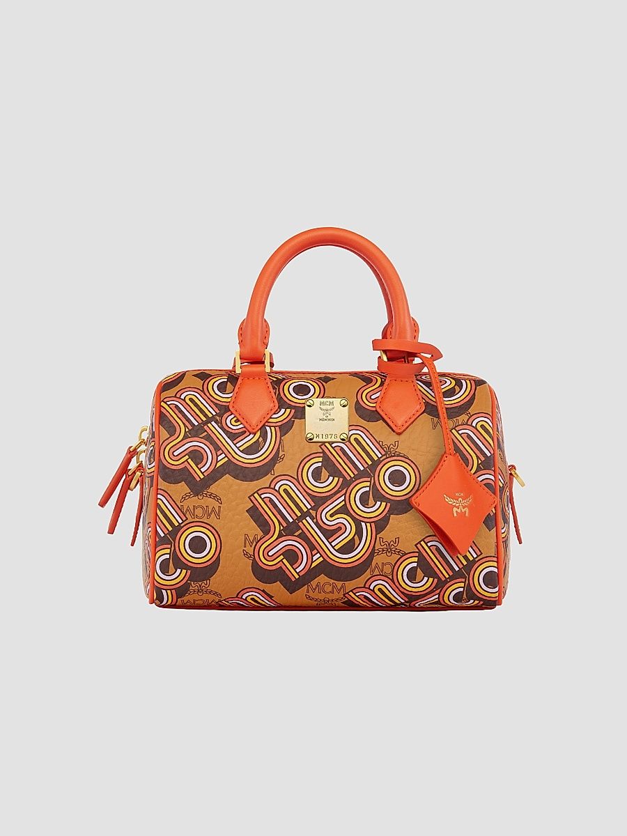 Women's Ella Boston Small Visetos Bag - Cognac