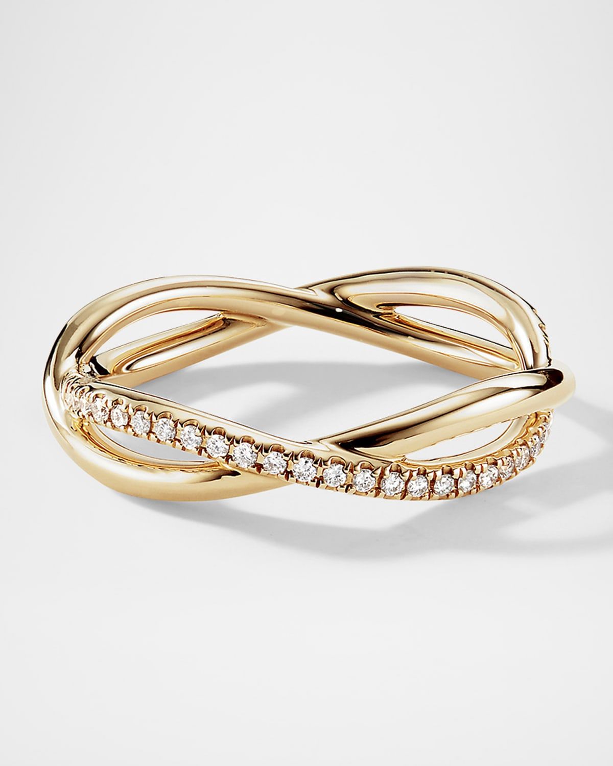 DY Infinity Band Ring with Diamonds in 18K Gold, 4.18mm