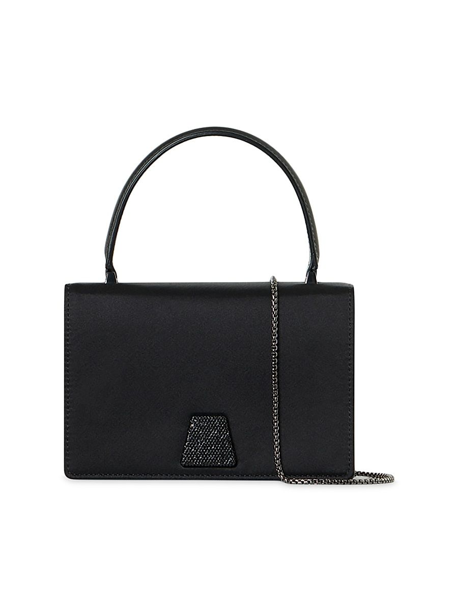 Women's Alice Crystal-Embellished Silk Top Handle Bag - Black