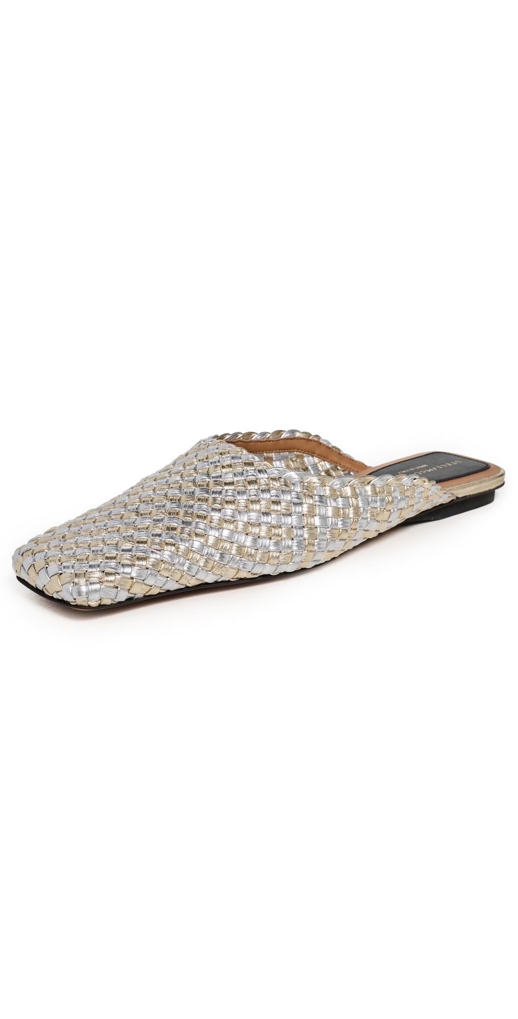 Stella McCartney Metallic Woven Alter Mat Slippers Silver/Gold 37