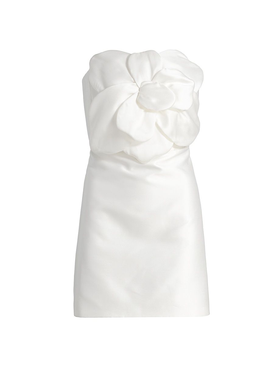 Women's Anora Floral-Appliqué Strapless Minidress - Ivory - Size 12