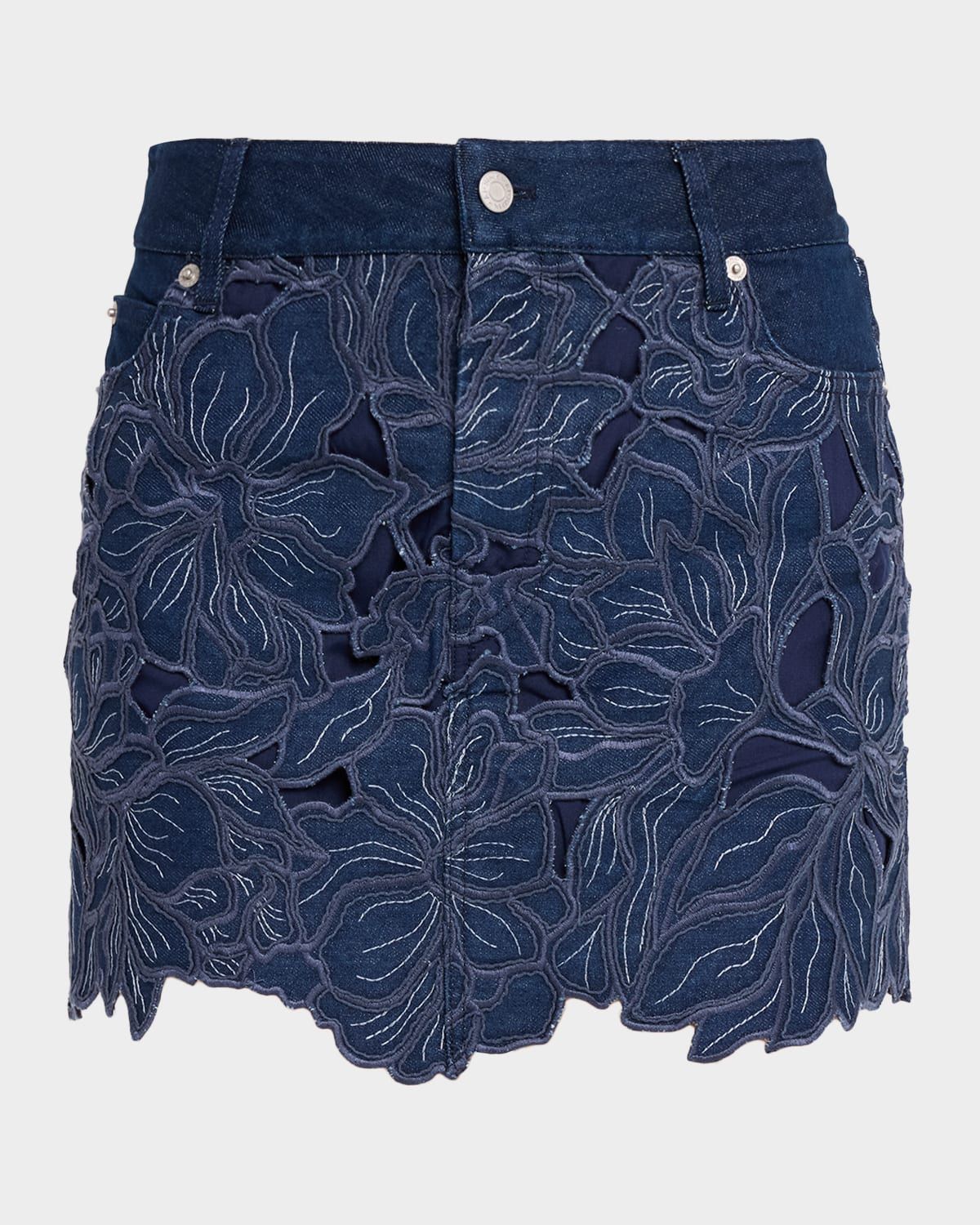 Winnie Floral Denim Mini Skirt