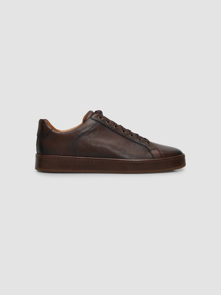 Allen Edmonds Men's Barnes Court Leather Low-Top Sneakers - Brown - Size 13