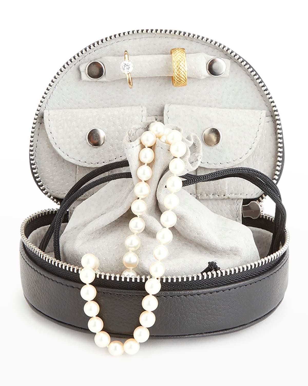 Personalized Leather Compact Jewelry Case