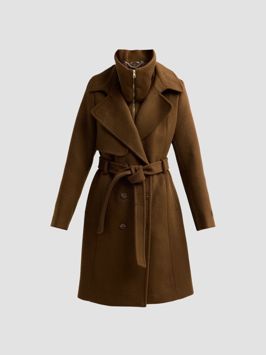 Soia & Kyo Women's Fabianne Wool-Blend Double-Breasted Coat - Espresso - Size Large