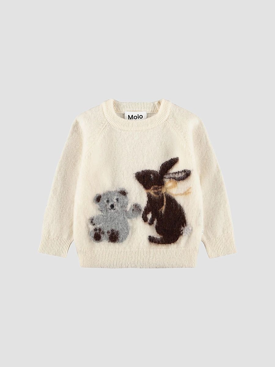 Baby Girl's Gilby Teddy Bear & Bunny Sweater - Retro Animals - Size 18 Months