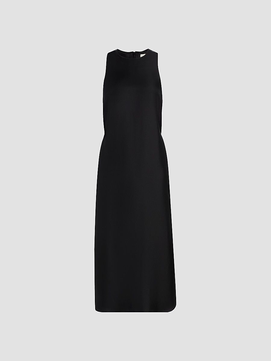 Loulou de Saison Women's Paloma Twist Back Silk Midi-Slipdress - Black - Size XS