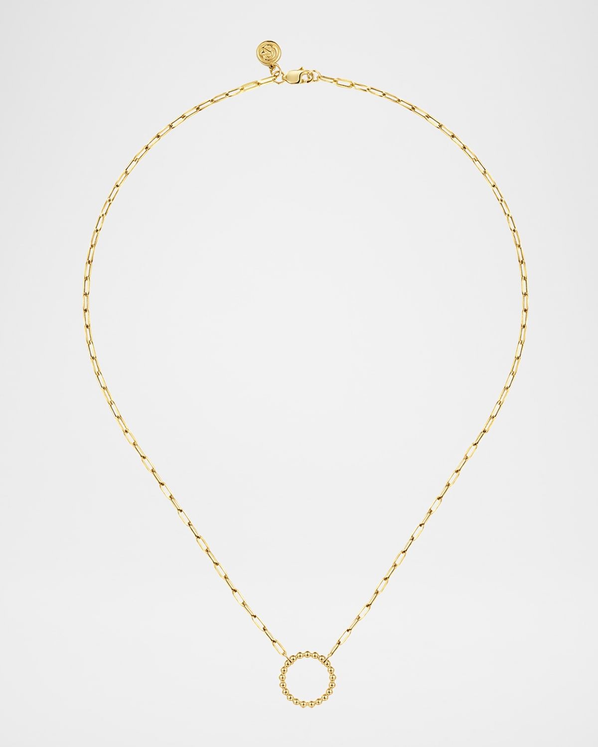 14K Yellow Gold Chain Necklace with Bujukan Circle