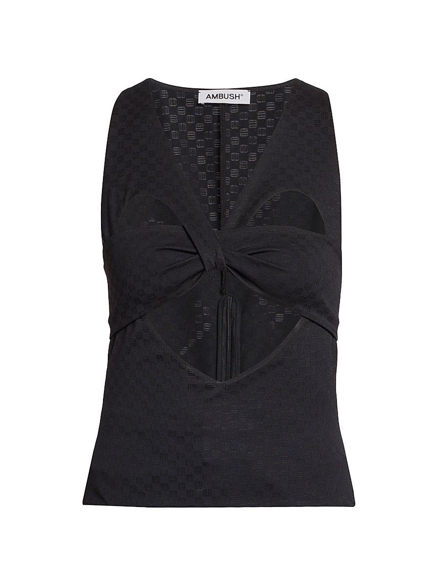 Women's Mini Monogram Logo Heart Top - Black - Size XS