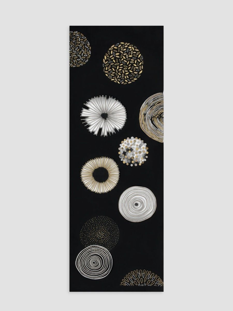 Janavi Women's Circle Merino Wool Circular-Medallion Scarf - Black