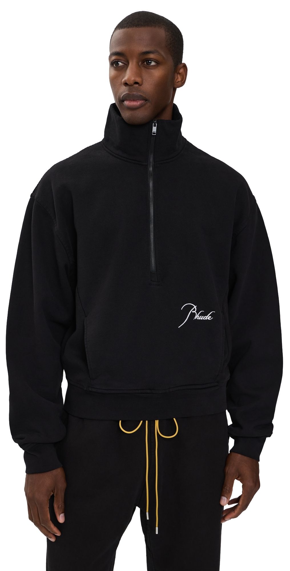 Rhude Classique Half Zip Black / White L
