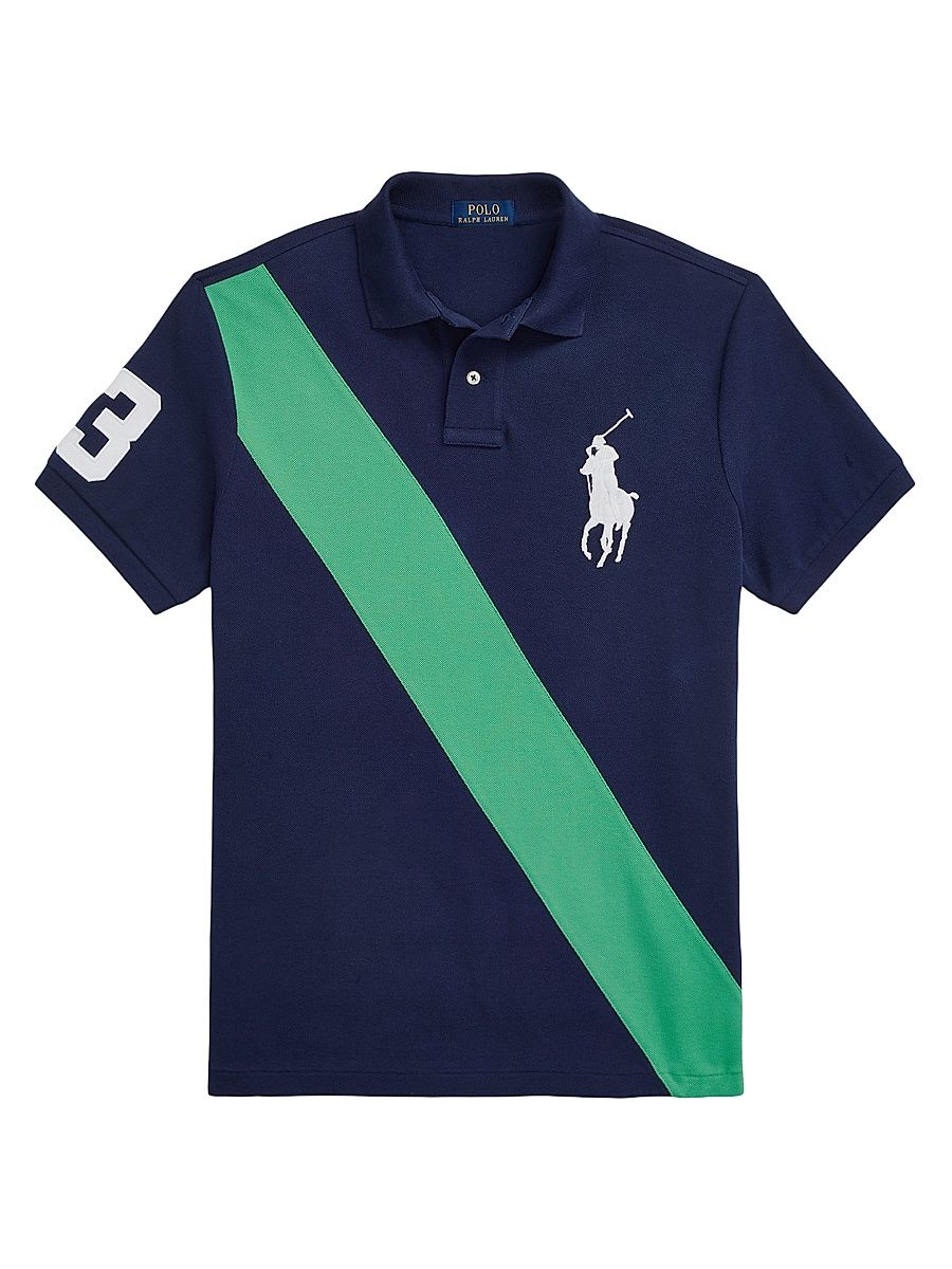Men's Cotton Polo Shirt - Newport Navy Tiller Green - Size XXL