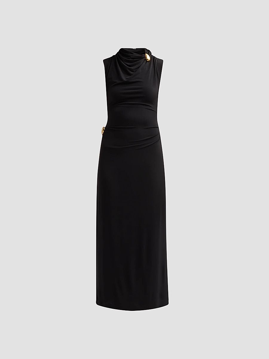 Women's Betsy Draped Midi Dress - Black - Size 14