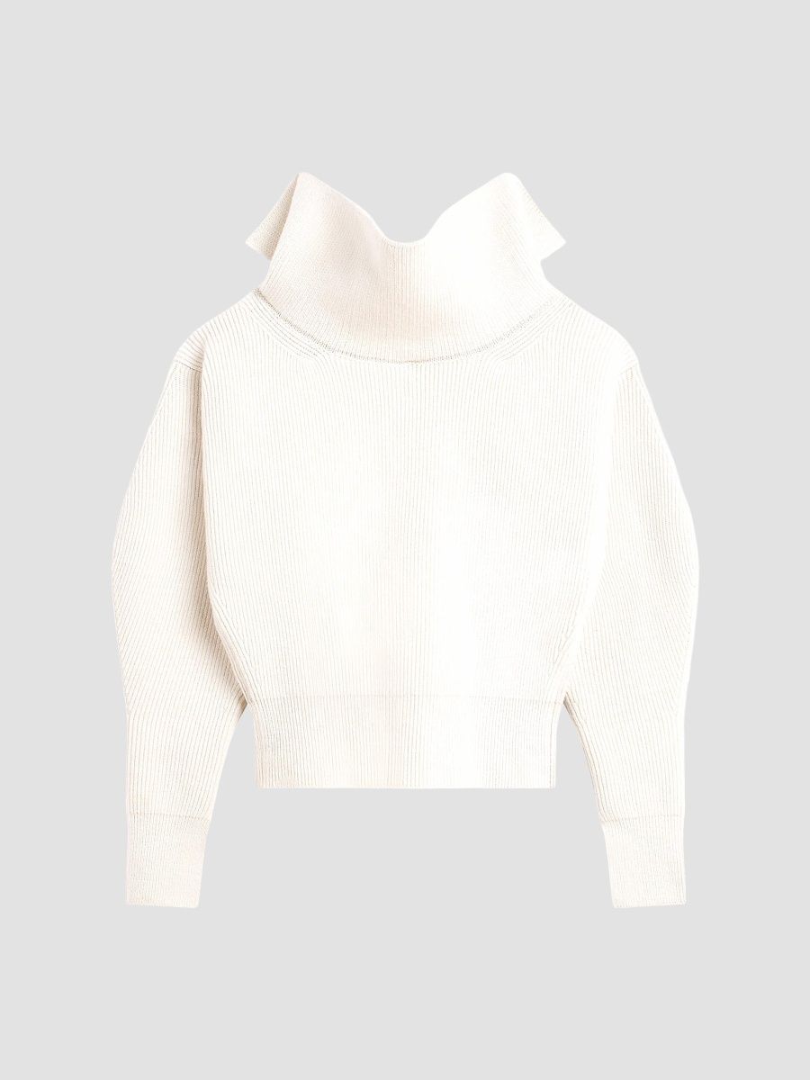 Givenchy Women's Slashed Sweater in Wool and Cashmere - Ivory - Size XS