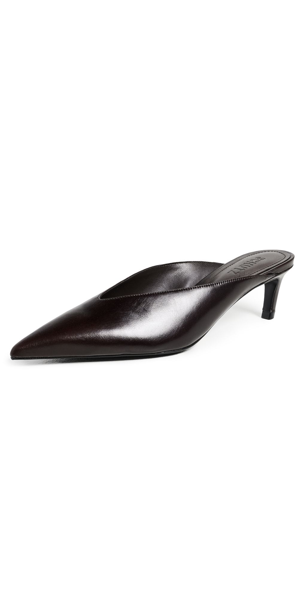 Schutz Loren Mid Mules Dark Brown 10