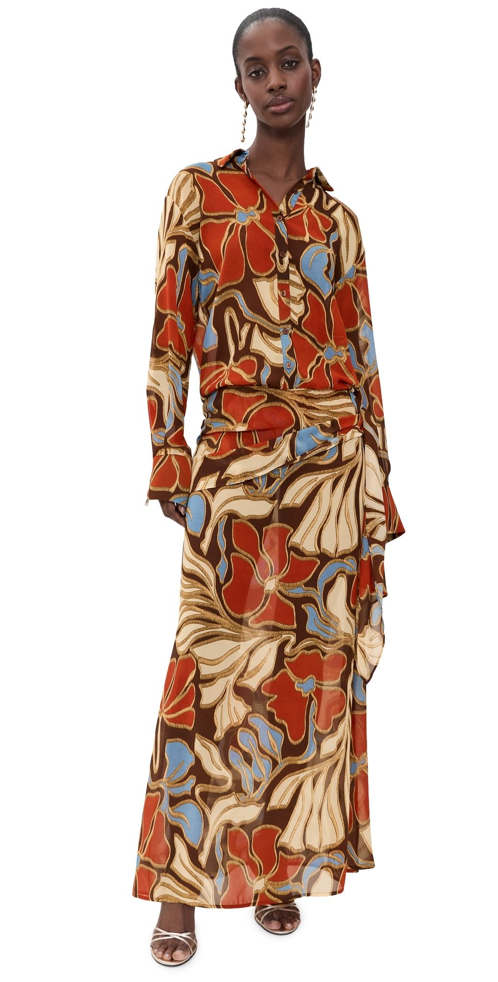 Seven Wonders Isabella Shirt Maxi Dress Minki Choc M