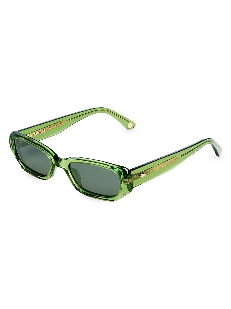 Women's Oré 57MM Rounded Sunglasses - Olive Green Dark Green