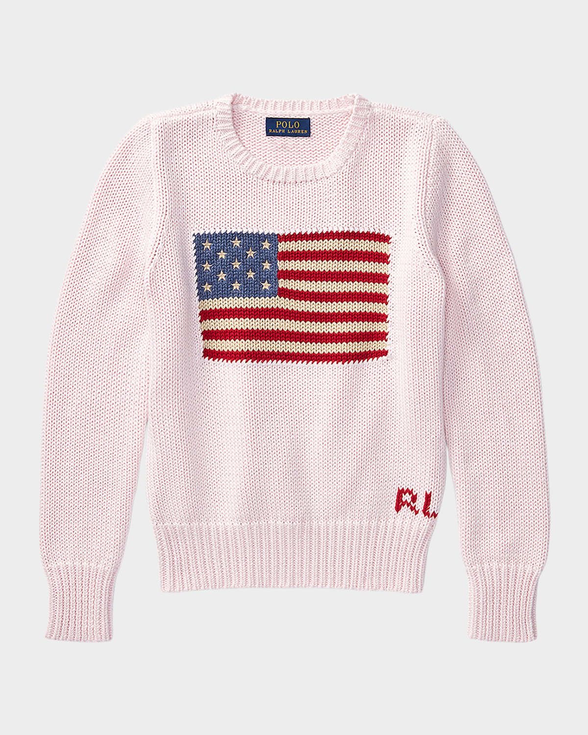 Girl & apos;s Flag Intarsia Knit Sweater