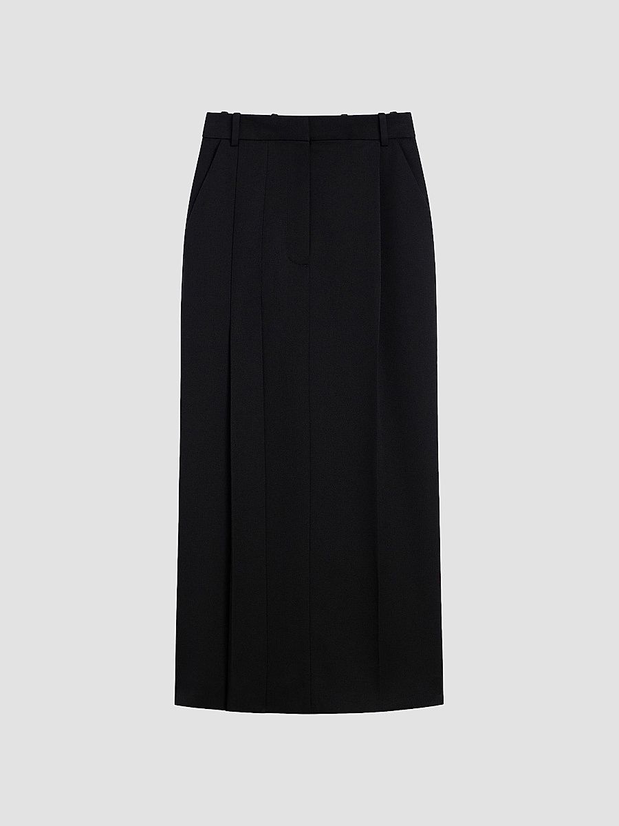 Givenchy Women's Slashed Midi Skirt in Wool - Black - Size 4