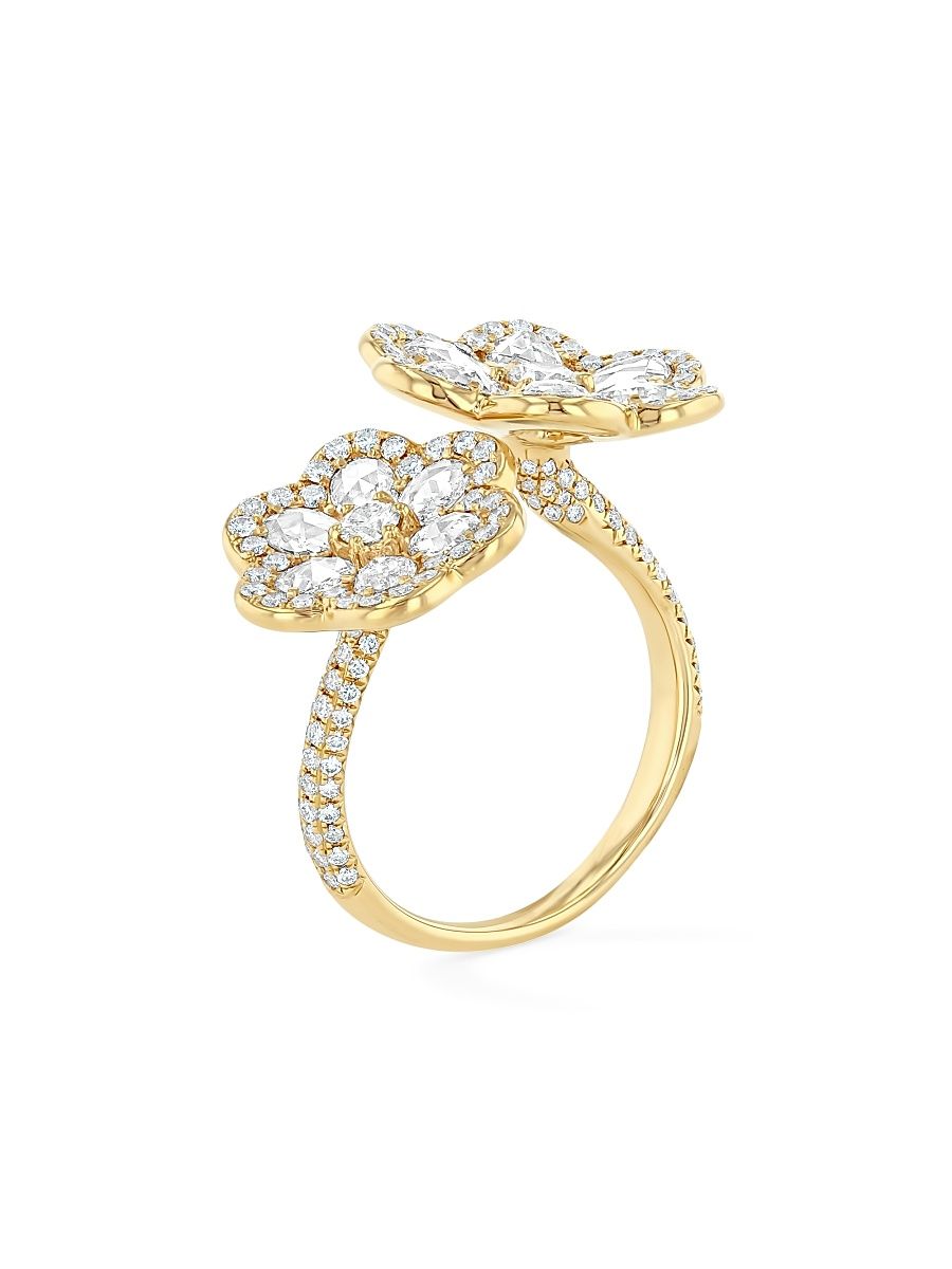 Women's Floral 18K Yellow Gold & 1.98 TCW Diamond Ring - Yellow Gold