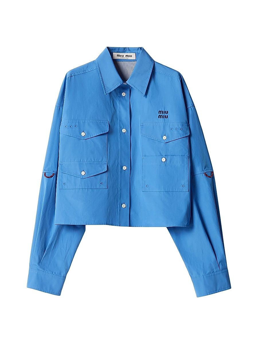 Women's Poplin Shirt - Blue - Size 2