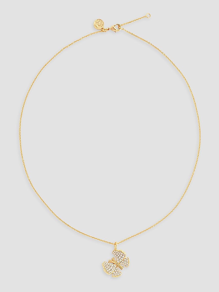 Women's Butterfly 18K-Gold-Plated & Cubic Zirconia Pendant Necklace - Gold