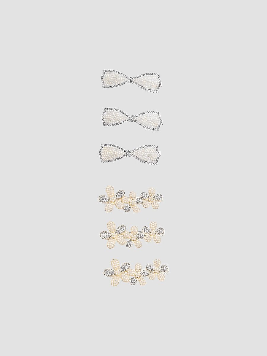 Crystal Grace Hair Pin Trio - Silver