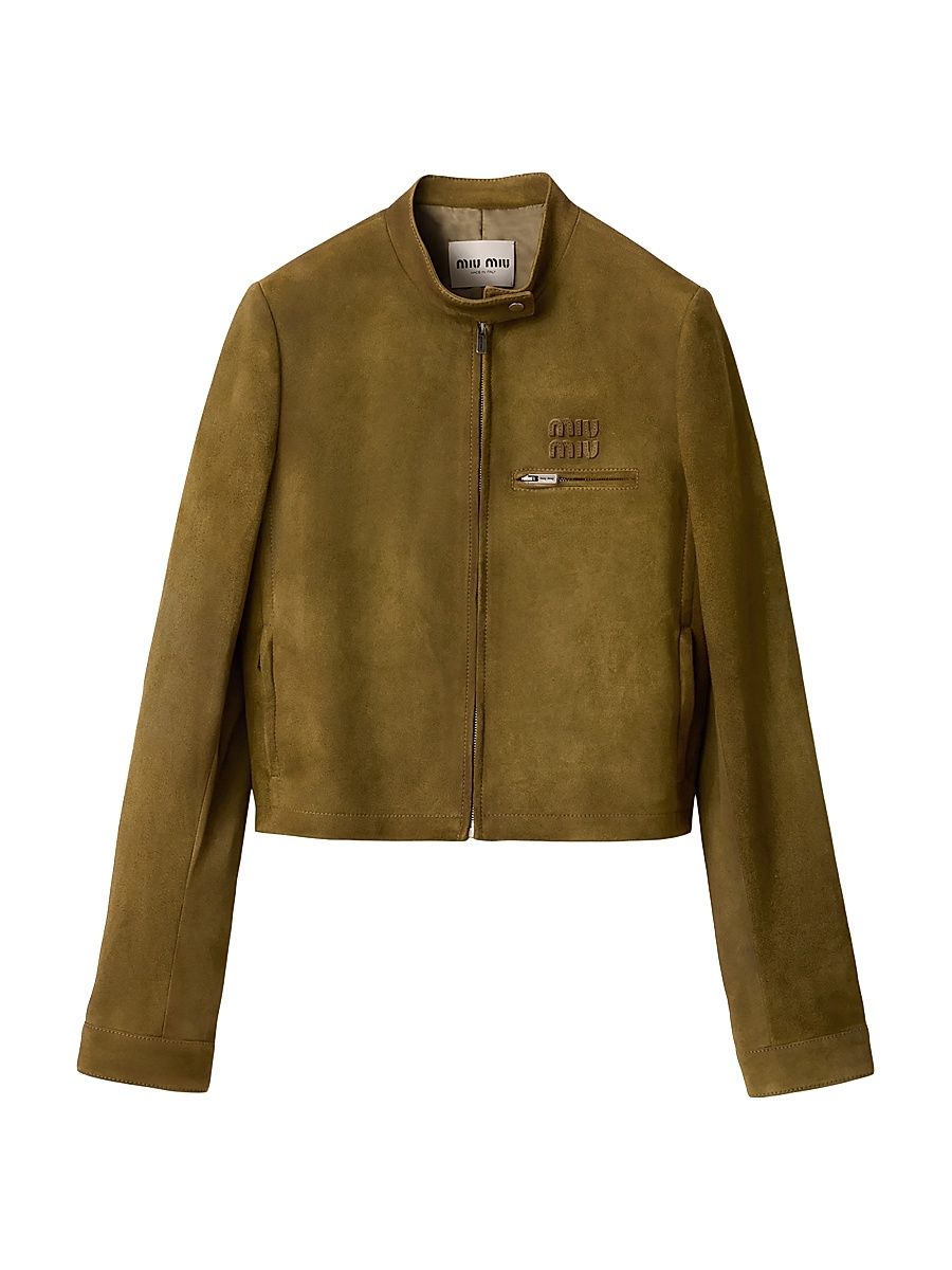 Women's Waxed Suede Jacket - Green - Size 10