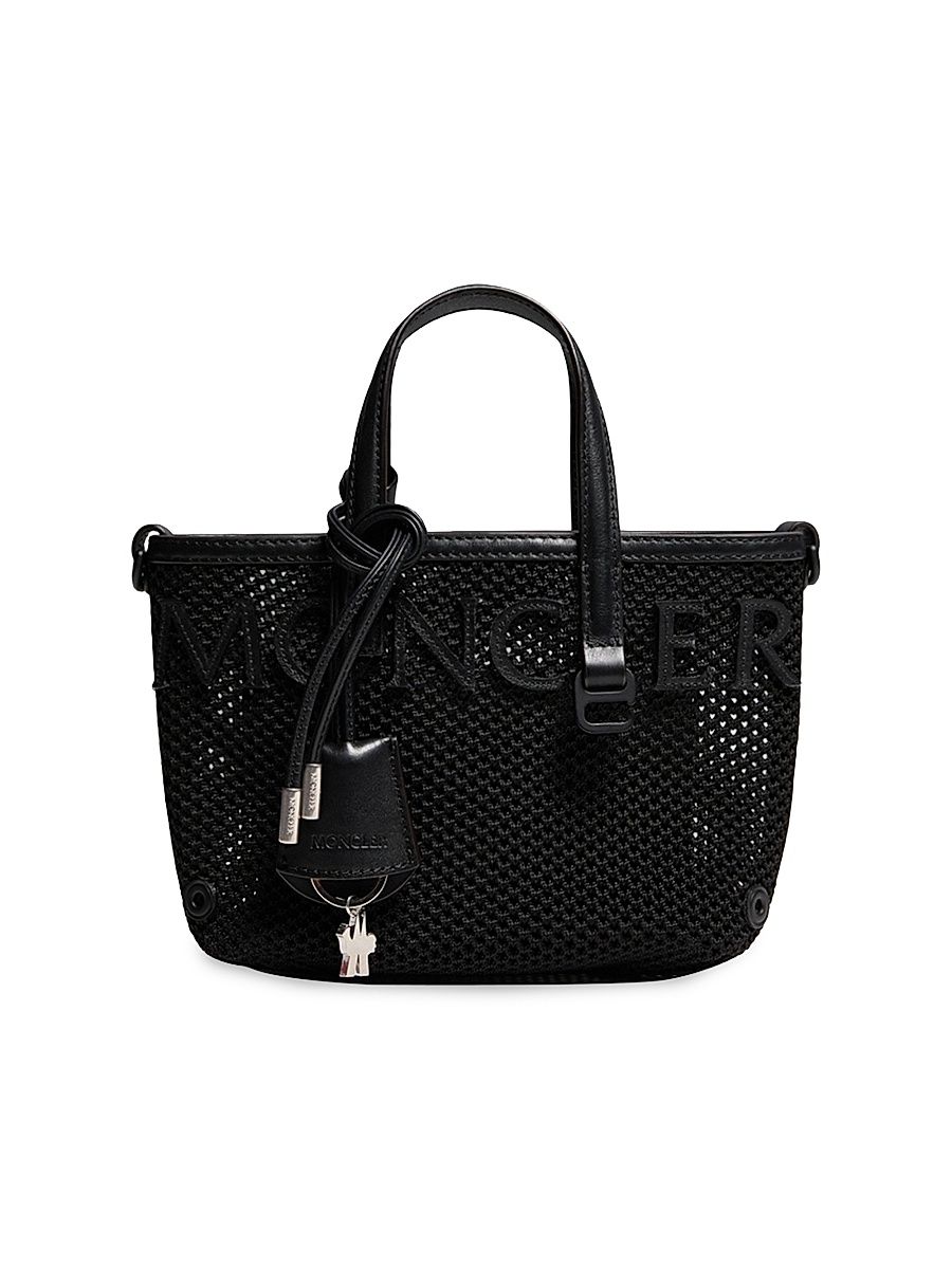 Women's Very Crossbody Bag in Mesh and Leather - Black