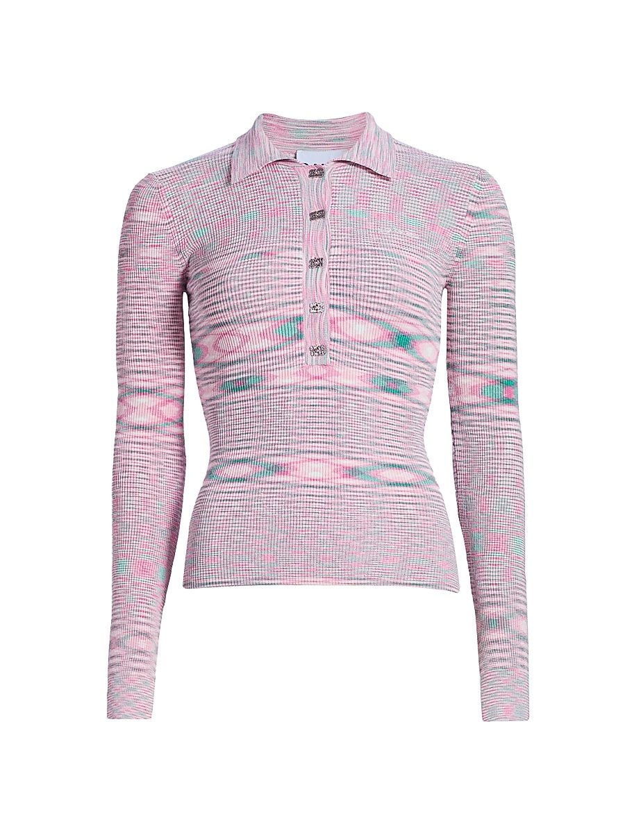 Women's Space-Dye Fitted Sweater - Chalk Pink - Size XS