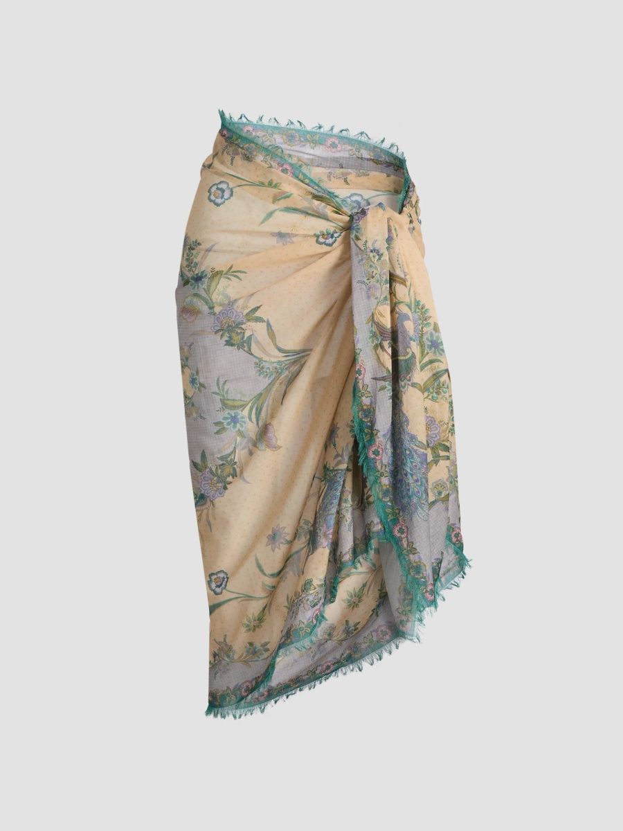 Zimmermann Women's Printed Cotton Pareo - Cream Scarf Floral