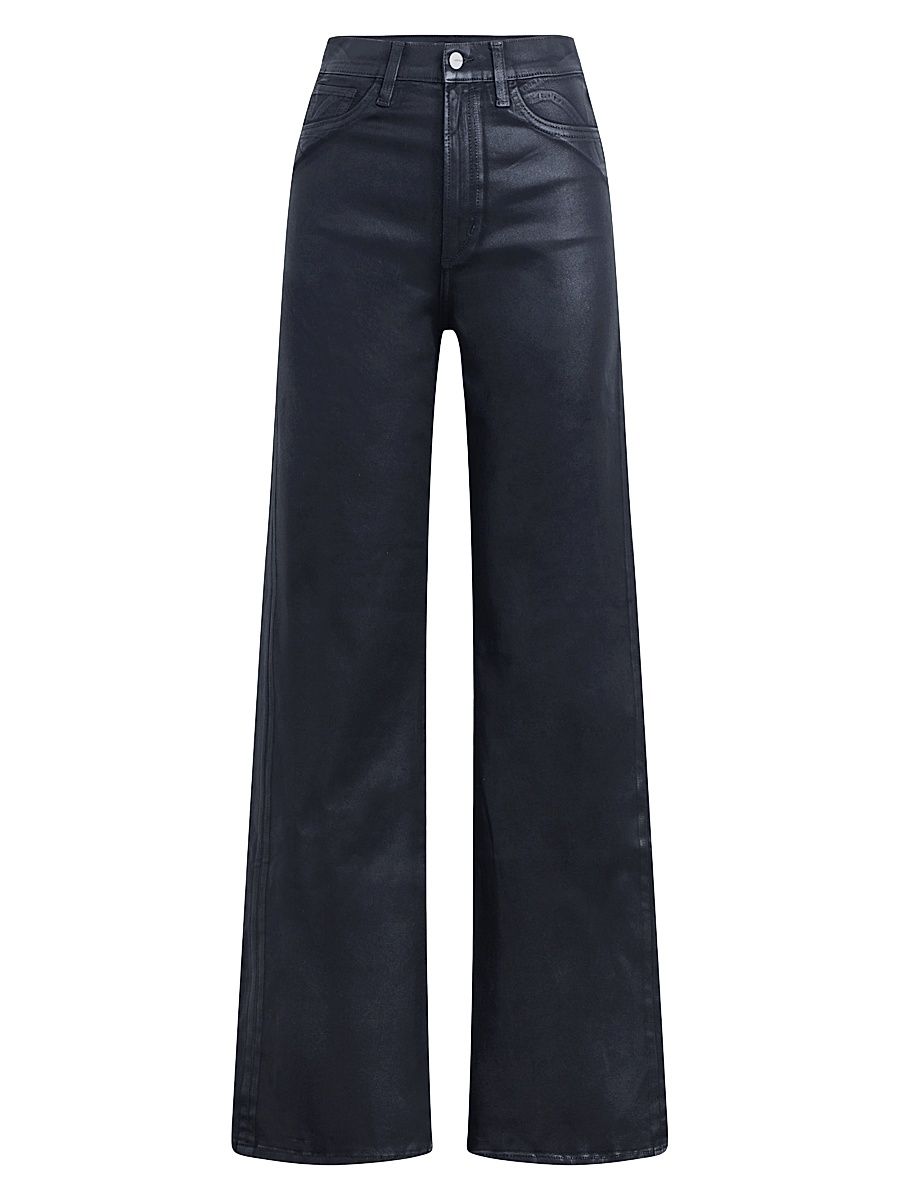 Women's Petite Mia Coated High-Rise Flare Jeans - Navy - Size 32