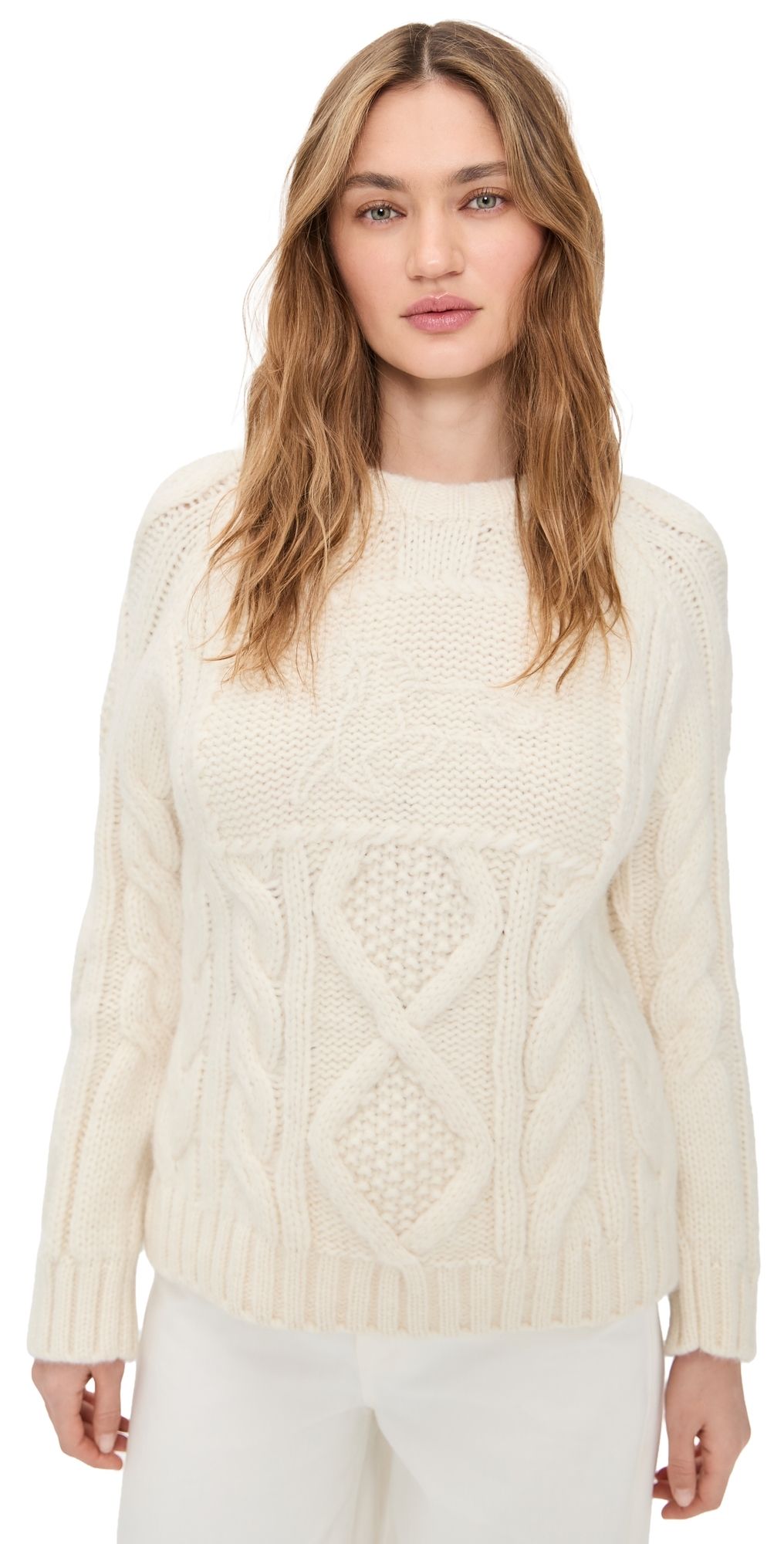 Lingua Franca Bjorn Alpaca Equestrian Crewneck Cream L