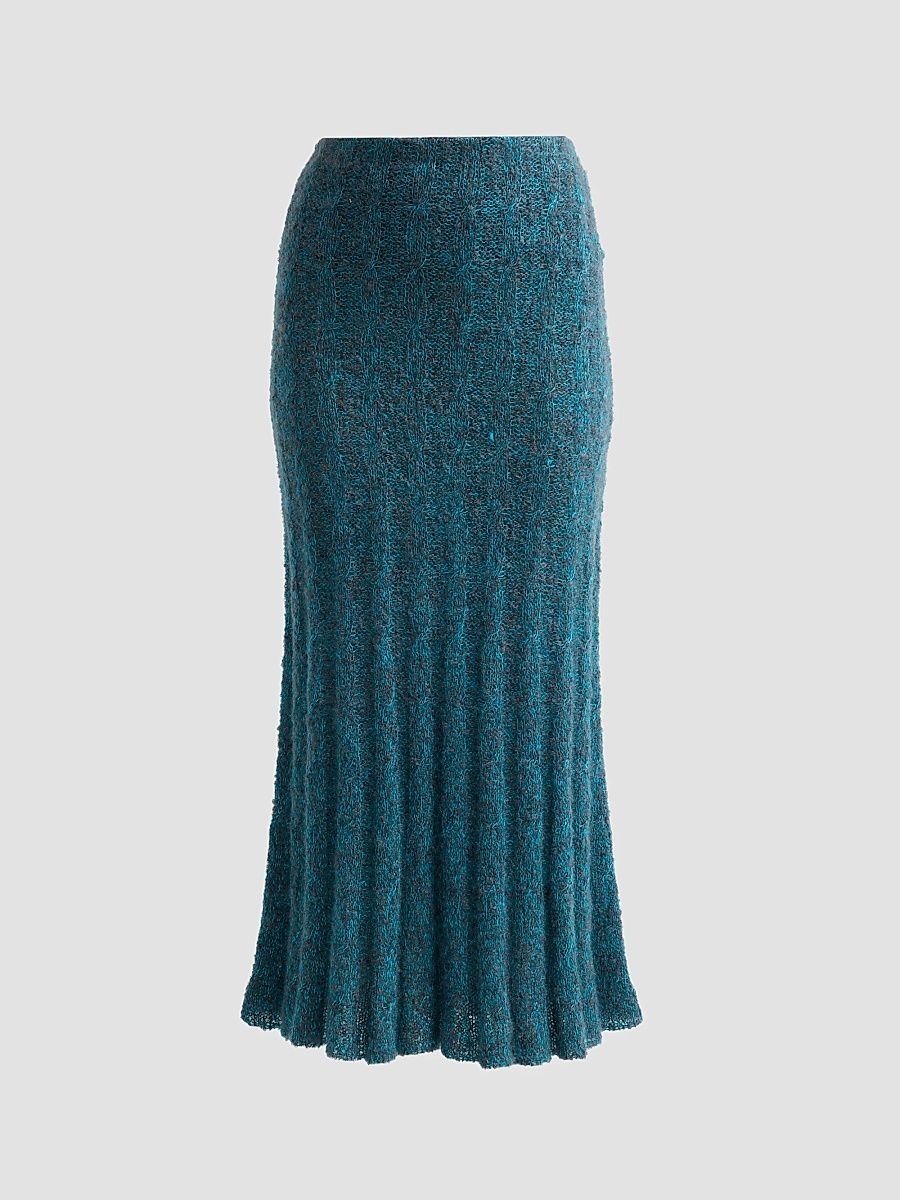 Proenza Schouler Women's Joelle Looped Mohair-Blend Midi Skirt - Blue Multi - Size XS