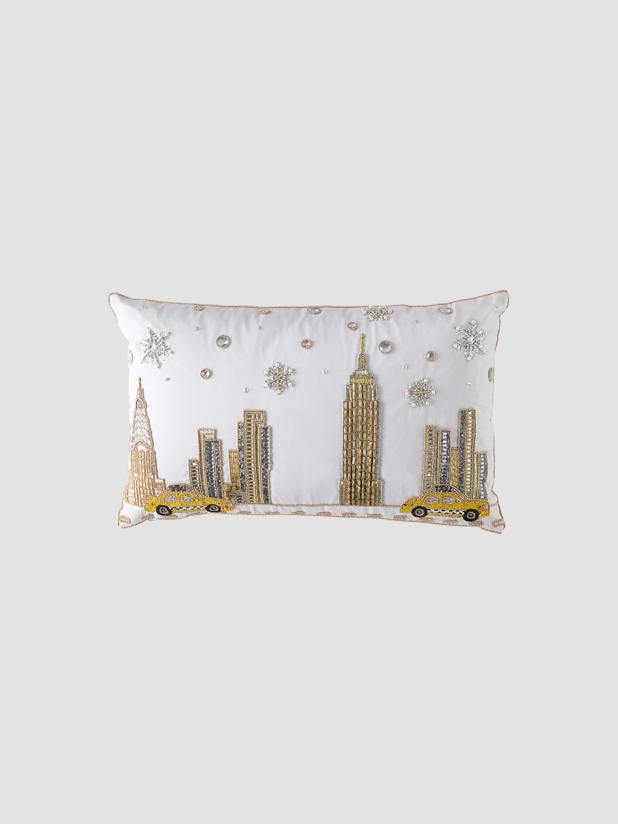 Kim Seybert Empire State 5th Ave Beaded Pillow