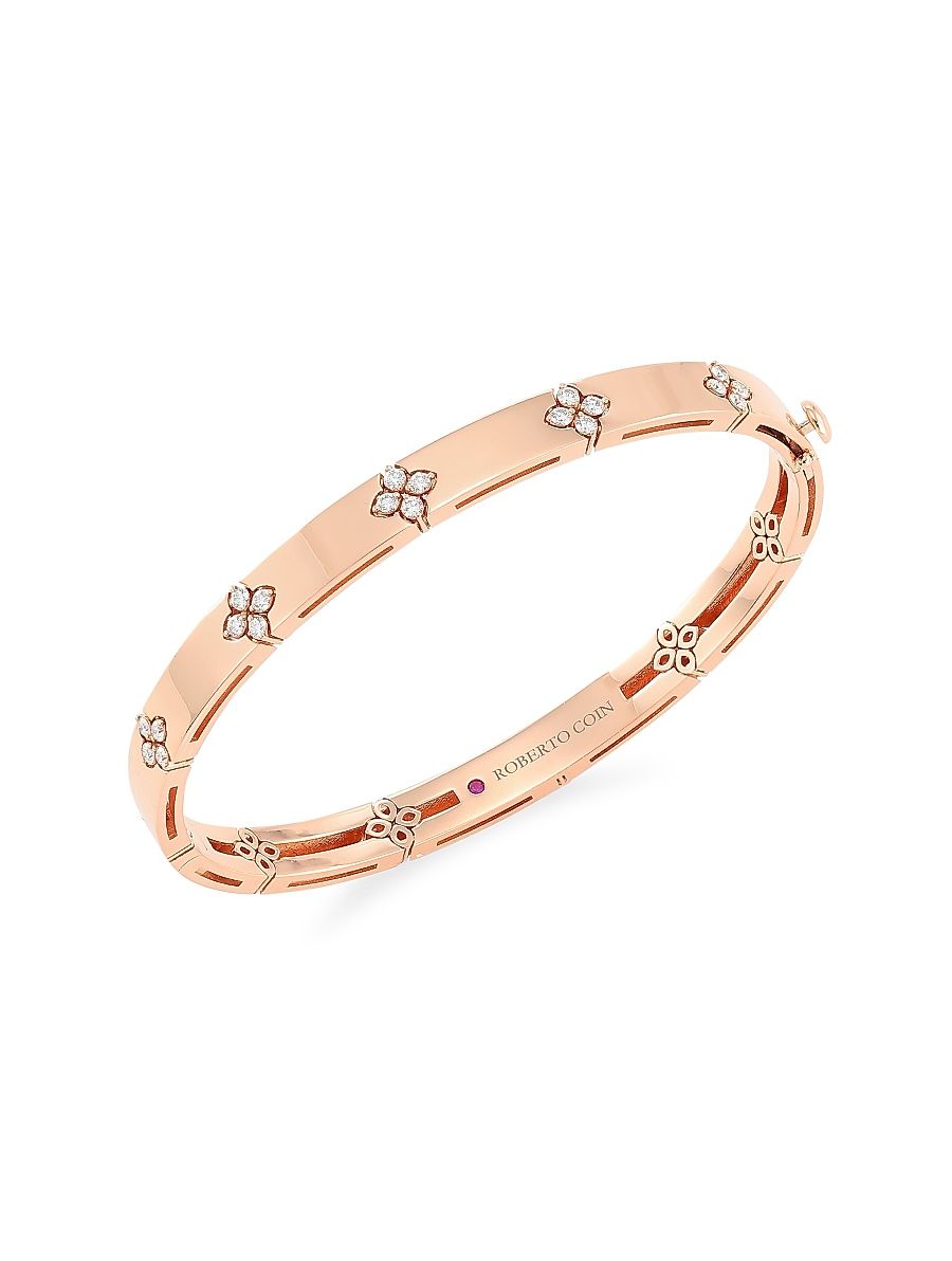 Women's Love In Verona 18K Rose Gold & Diamond Bangle Bracelet - Rose Gold