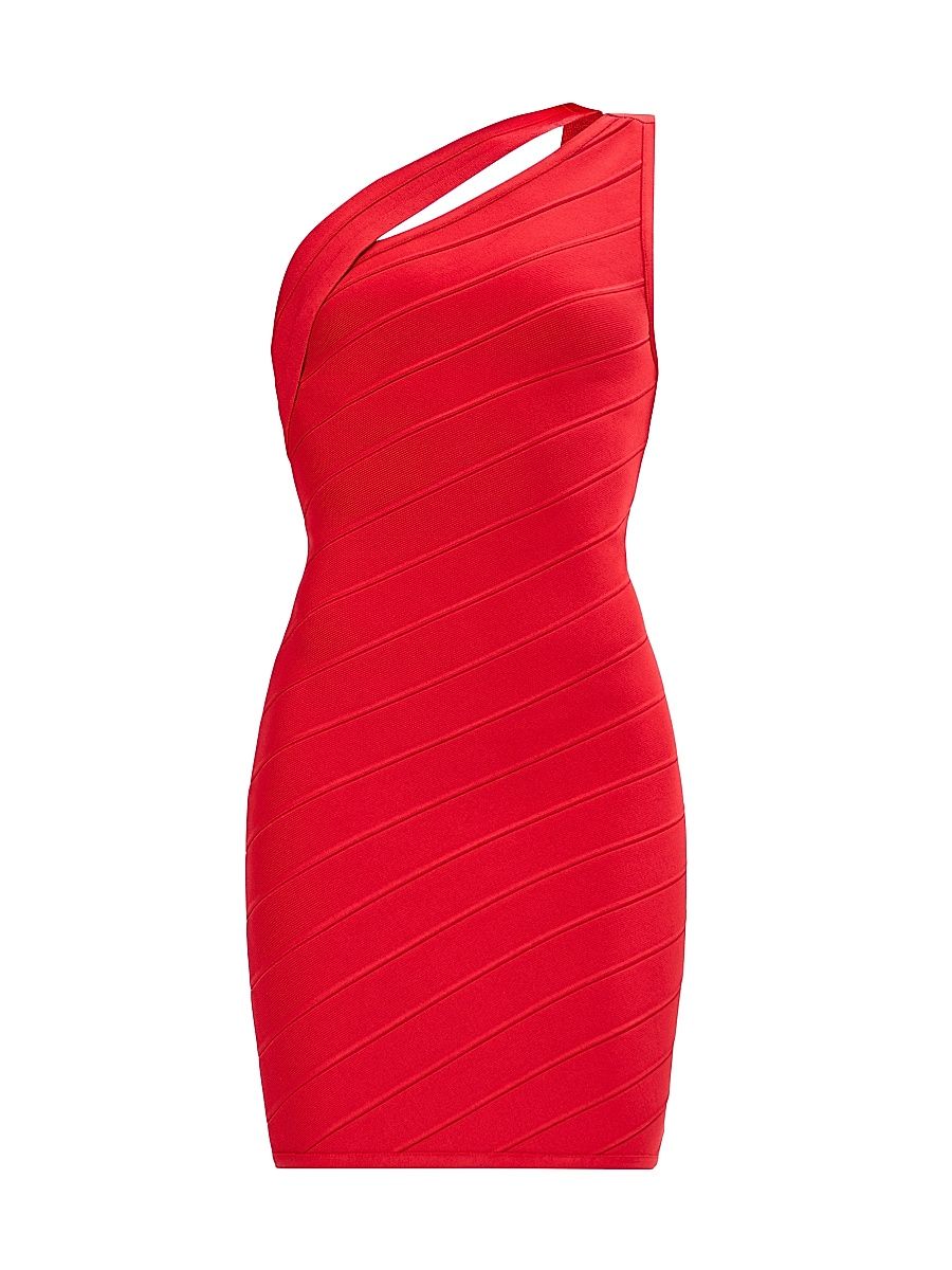 Women's The Molly Bandage One-Shoulder Minidress - Chili - Size Large