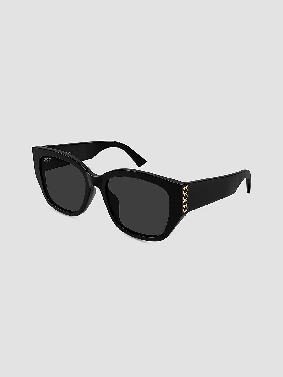 Women's Gucci On Side 55MM Round Sunglasses - Black