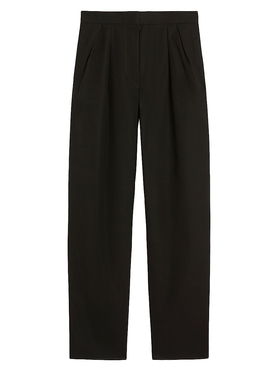 Women's Cotton Carrot Fit Trousers - Black - Size 2