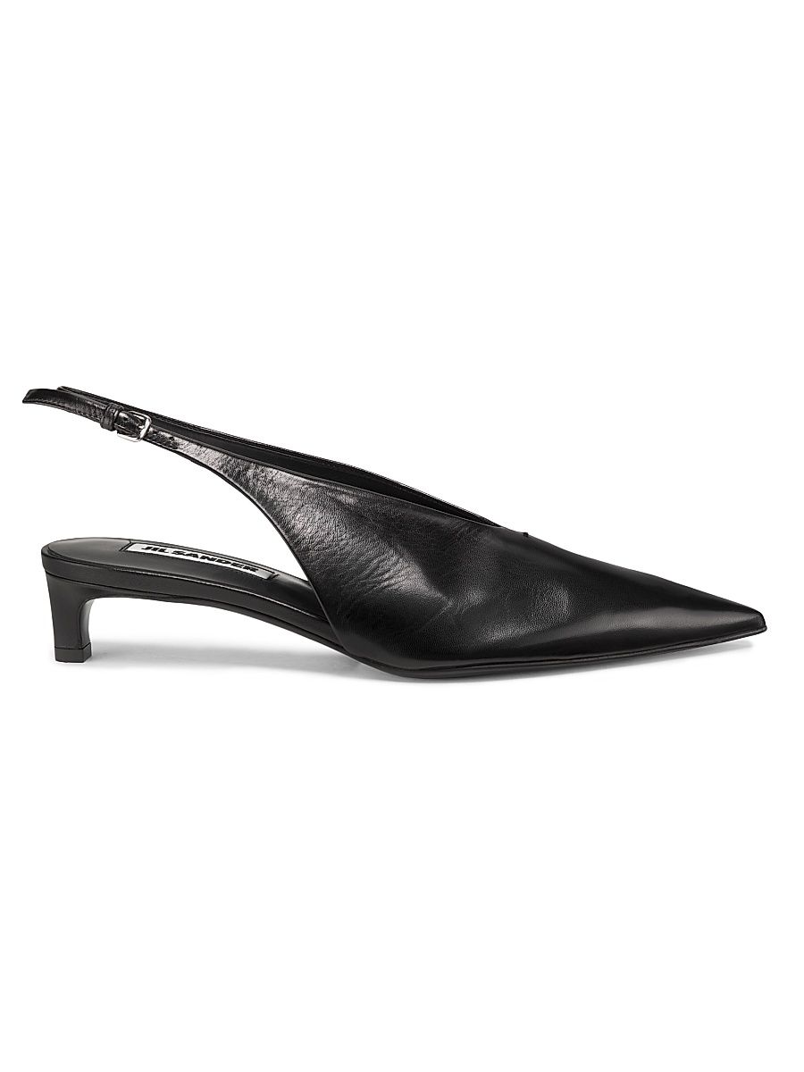 Women's Cruise 35MM Leather Kitten-Heel Pumps - Black - Size 11