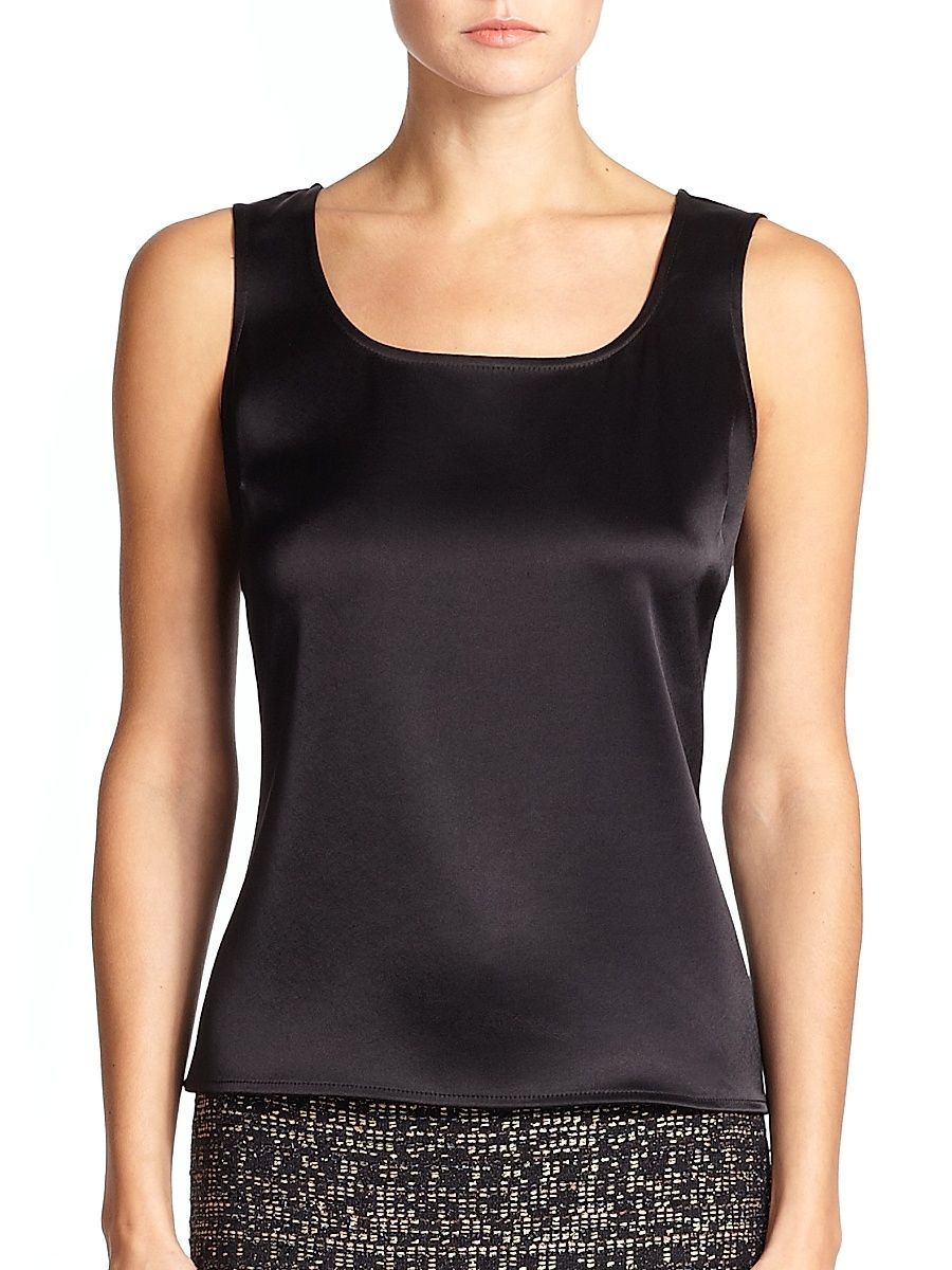 Women's Caviar Collection Liquid Satin Tank - Caviar - Size XS