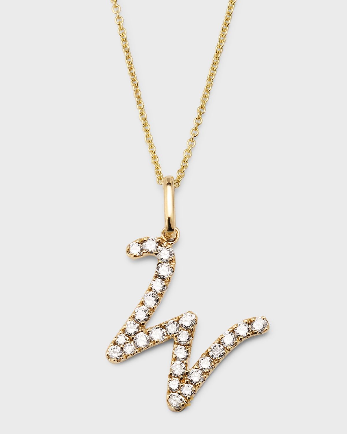 14k Diamond Pave Initial Necklace