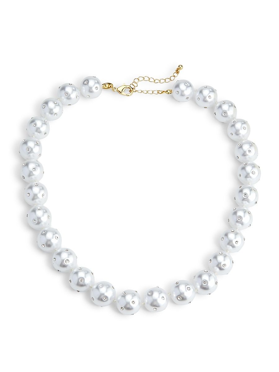 Women's Goldtone, Imitation Pearl & Glass Crystal Beaded Necklace - Gold