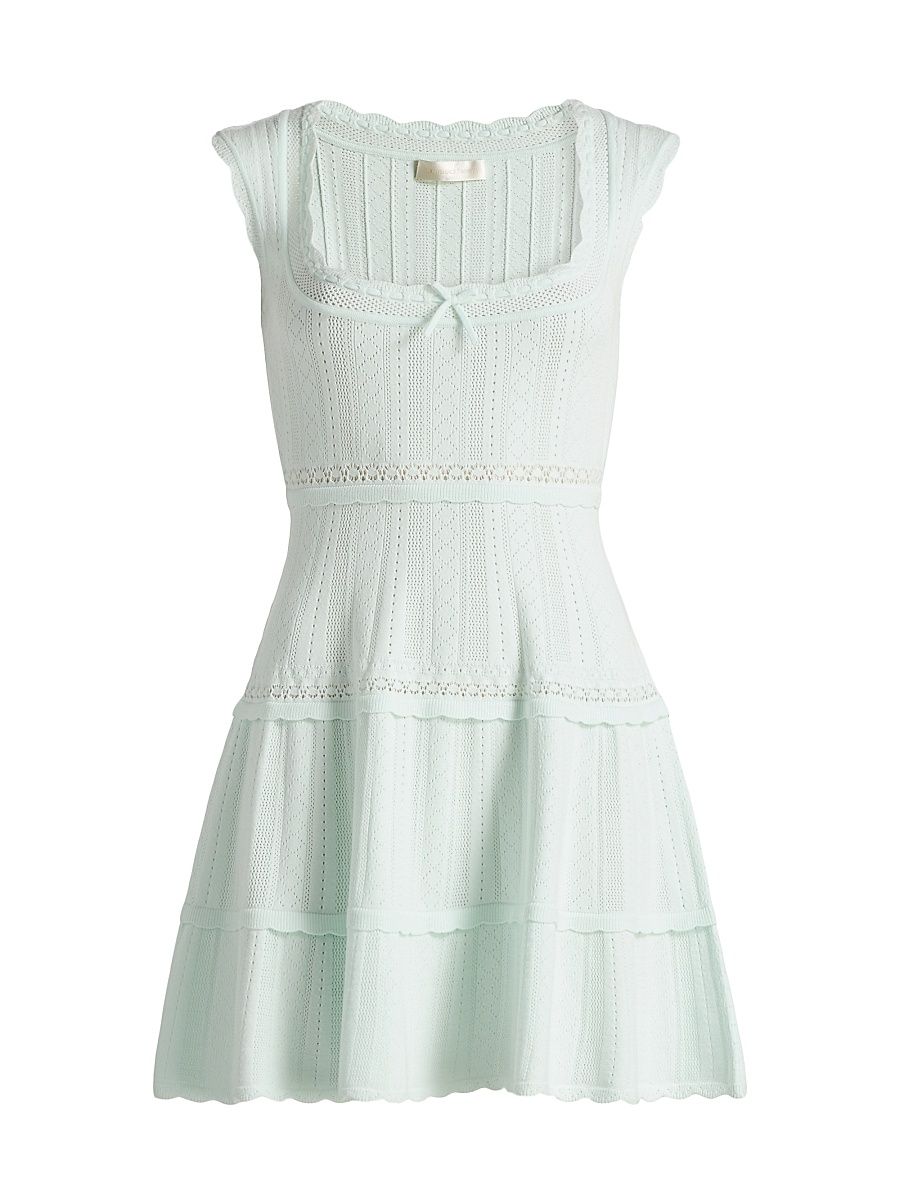 Women's Laighton Pointelle-Knit Tiered Minidress - Dusty Lagoon - Size XL